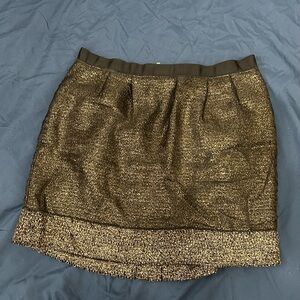 LOFT Black and Gold Mini Skirt